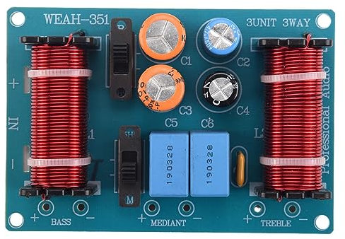 Seprendi 150W Lautsprecher Crossover 3 Wege High-Low 4-8 Ohm Frequenzteiler für Lautsprecher