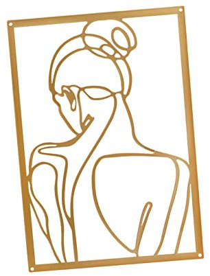 Minimalistische abstrakte Frau, Wandkunst, Strichzeichnung, Wandskulptur, minimalistisch, abstrakt, moderne Akzente, Metall-Wandkunst, Dekoration for Badezimmer, Küche, Rückansicht ( Size : Back View