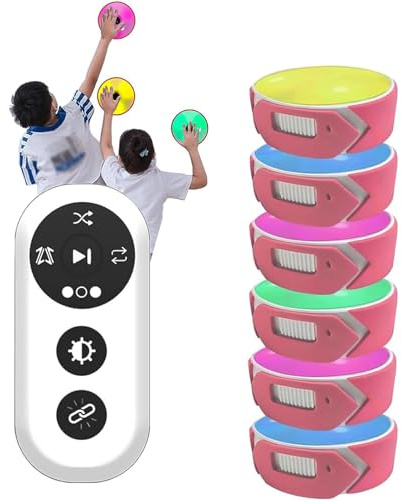 WHOOLEFUN Reaktionstrainings-Lichtset, Agile-Reaktionsgeschwindigkeits-Trainingsgerät, 4 Modi Und 4 Lichtfarben, Für Physiotherapie, Körperliches Training Und Hand-Auge-Koordinationstraining