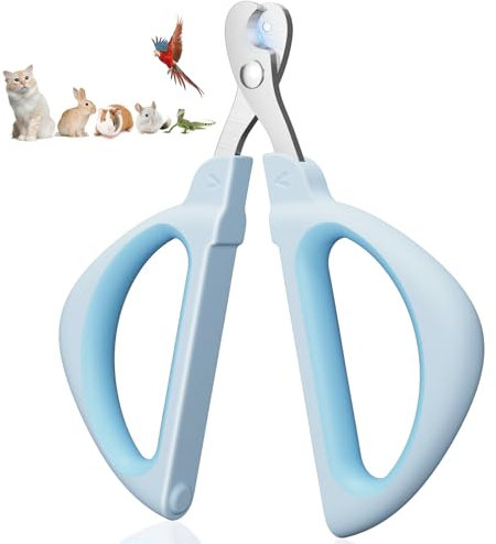 Euqvunn Cat Nail Clippers, Professional Cat Claw Clipper with Safe Positioning Hole, Pet Nail Clippers Suitable for Kittens, Guinea Pigs, Birds, Puppies, and Small Animals (Blue)
