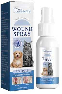 Ellisalano Wundpflege-Spray für Haustiere | Lindert den Juckreiz der Haut von Katzen und Hunden und beruhigt gereizte Haut | Wundpflege für Haustiere