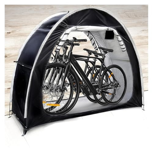YSMSMZJK Fahrradschuppen für 2/3/4/5 Fahrräder im Freien, Schwarz, 2 Stück