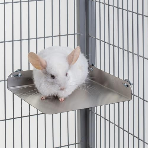 Stainless Steel Floating Cooling Cage Shelf for Chinchillas and Small Rodents - Non-Slip, Easy to Clean, Durable Pet Shelf