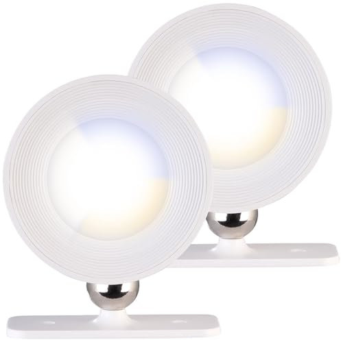 Lunartec LED-Lampen Wohnzimmer: 2er-Set CCT-LED-Wandlampen, Magnetfuß, dimmbar, Touch-Bedienung, weiß (Bettlampe, Wandstrahler innen, Arbeitsleuchte)