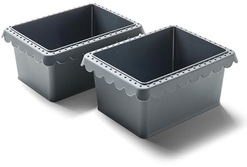 Coolinato - Mini Brotbackform 550g aus hitzebeständigem Platinsilikon Set 2er grau 17x13x7,5cm - Silikonform Heißluftfritteuse (Airfryer) & Backofen - Für kleine Brote & Kuchen - Inkl. 4 Rezepten