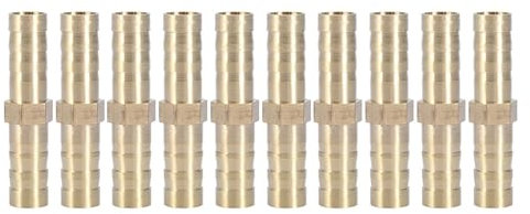 Conector de manguera recto de latón, conector de manguera recto, conector recto de 2 vías, conector de conexión de tubería 6/8/10/12/14/16/20 mm, buen sellado, fácil de montar (8 mm (10 unidades)