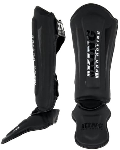 KING Pro Boxing Schienbeinschoner REVO 4 Schwarz - Muay Thai MMA Kickboxen Schienbeinschützer für Kickboxen & Thaiboxen