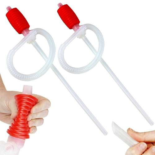 Norhogo Bomba de sifón manual de gasolina universal, 2 unidades, bomba de sifón manual, bomba de petróleo, tubo de bomba de aceite manual, para gasolina, diésel, combustible, gasolina, diésel, agua