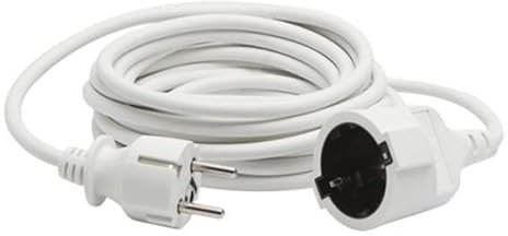 Manguera de Alargo 3x1,5mm, Longitud 1m, Color Blanco - Ideal para Conexiones eléctricas y Aplicaciones de Bricolaje.