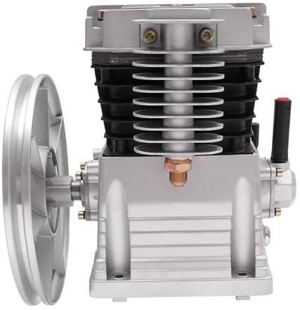 Doppelzylinder Kompressor Pumpenkopf, 3HP Luftkompressor-Pumpenkopf Druckluft Auspuffkapazität 250L / Min 10bar Dual Stage Druckluft für Fabriken Maschinen Baugewerbe und Fahrzeugwartung
