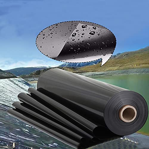 Schwarze HDPE-Gummi-Teichfolie, 0,2 mm dick, Gartenpool-Membran, langlebige Teichabdeckung für Fischteiche, Wasserspiele, Größen: 2 x 3 m und 2 x 10 m
