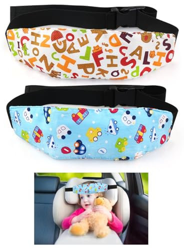 TonStyle 2 PCS Poggiatesta per Seggiolini Auto, Supporto Testa Bambino Auto Regolabile, Bambini fascia testa seggiolino auto Auto Seggiolino Neonato Protezione Collo e Spalle Per Bambini Più Piccoli