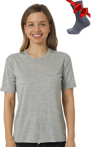 100% Merino Wool T Shirt Women - Base Layer | Lightweight, Womens Short Sleeve Tee, Odor-Resistant, Breathable, Moisture-Wicking, for Hiking, Travel, Outdoor
