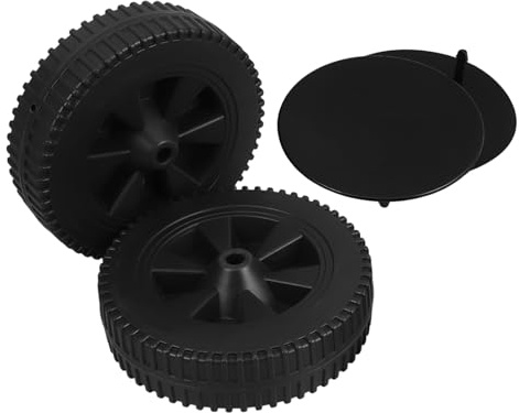 UKCOCO 2 Ruote Girevoli in Plastica da 7 Pollici per Carrello Griglia e Barbecue, Resistenti al Calore, Compatibili con Grill e Attrezzature Esterne, con Copertura Nera