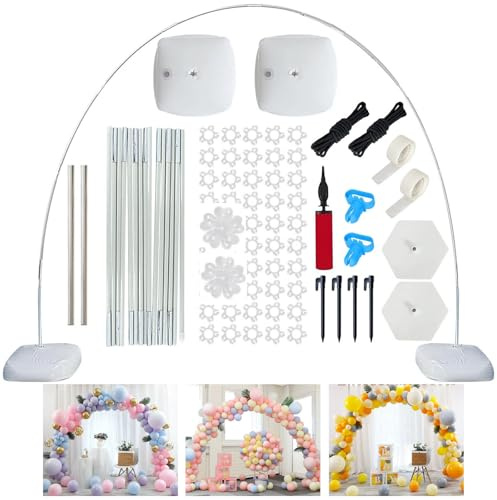 10 Ft Adjustable Balloon Arch Kit, Adjustable Balloon Garland Stand with Water Fillable Base Balloons Clips Balloons Pump Knotter for Wedding Graduation Birthday DIY Party Supplies