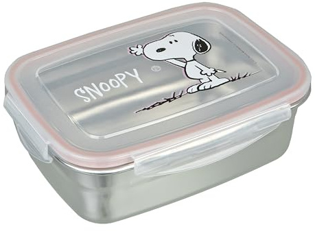 Undercover - Boîte à déjeuner Snoopy avec joint en caoutchouc - En acier inoxydable - Capacité de 550 ml - Boîte à sandwich scolaire - Boîte à goûter pour enfants - Boîte à déjeuner