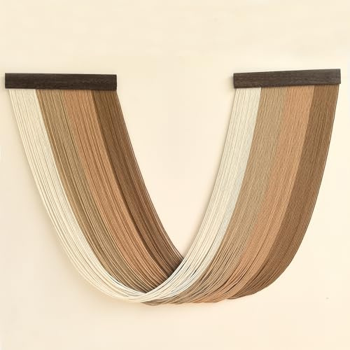 Achart Large Macrame Wall Hanging Dip Dyed Yarn Tapestry Ombre Yarn Gradient Color Macrame Wall Decor Macrame Tapestry Boho Decor for Bedroom Living Room Headboard Above Bed (Brown)