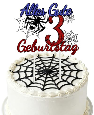 Spinnen Tortendeko 3 Jahre Junge, Alles Gute zum Geburtstag 3 Jahre Tortendeko, Glitter Geburtstag Cake Topper 3 jahre, tortendeko 3 geburtstag Kinder | Alles Gute zum Geburtstag 3 Jahre Tortendeko, tortendeko 3 geburtstag Kinder