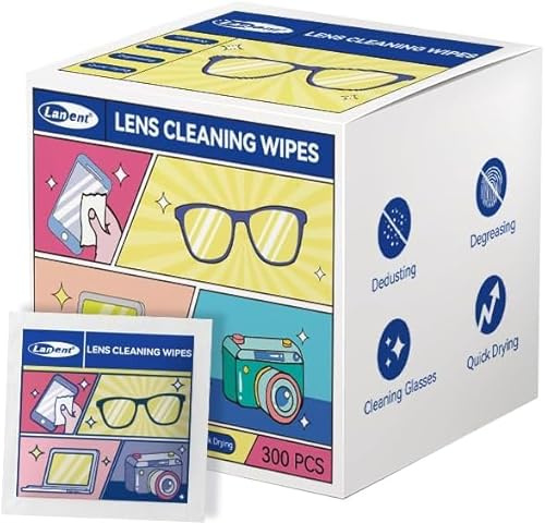 6 x 12 cm, 300 toallitas de limpieza de lentes para limpiar gafas, toallitas para lentes de sol, teléfonos, iPad, lentes, tabletas, portátiles, computadoras, espejos, toallitas para lentes envueltas