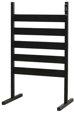 Portasciugamani riscaldato elettrico per bagno - installazione a parete o a pavimento, a basso consumo 60 W, 55 °C, timer, 5 bar, design compatto e moderno - Asciugamani nero
