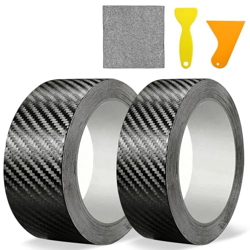2pezzi 10m Fibra di Carbonio per Auto, Pellicola Carbonio Adesiva, Protezione Bordi Auto Universale,Pellicola Carbonio per Auto,protezione per auto, autoadesiva,universale,moto, biciclette,3 cm /5 cm