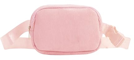 Hernin Bauchtasche Damen Gürteltasche Herren Cord Brustbeutel mit verstellbarem Riemen Bauchtasche Mode Crossbody Bag Mode Hüfttaschen für Laufen Reisen Wandern (Rosa)