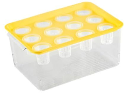 Sharplace Caja de Cultivo Hidropónico, Tanque de Micropaisaje de Escritorio, 12 Orificios, Contenedor de Maceta Rectangular Resistente, Herramienta Hidropónica, Amarillo