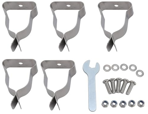 SUNGOOYUE Kit de Herrajes para Cubierta de Alcantarilla de Ventana de Seguridad para Sótano Galvanizado de Alta Resistencia, Juego de 5 Abrazaderas/soportes