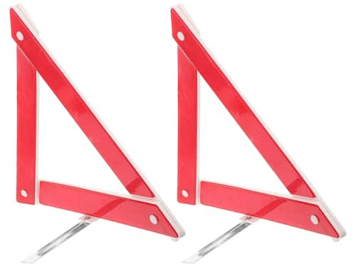 Abaodam Triangulos Coche Homologados Plegables de Plástico Rojo Reflectante para Emergencias en Carretera Alta Visibilidad, Kit de 2 Piezas para Seguridad Vial