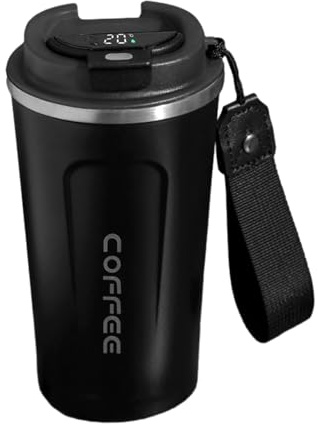 Taza Térmica Inteligente De 510 Ml | Vaso De Café Con Indicador De Temperatura | Botella De Agua Térmica Para Bebidas Calientes Y Frías | Contenedor Portátil Para Bebidas Deportivas | Ideal Para Campi