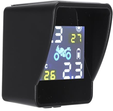 Jiawu Motorrad-Reifendrucküberwachungssystem, Solar-Motorrad-TPMS-System mit LCD-Display, USB-Aufladung, Wasserdichter Reifenalarmsensor, Reifentemperaturalarm