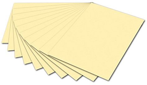 folia 6111 - Fotokarton Strohgelb, 50 x 70 cm, 300 g/qm, 10 Bogen - zum Basteln und kreativen Gestalten von Karten, Fensterbildern und für Scrapbooking