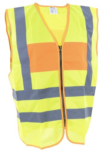 Dönges Signalweste mit THW-Aufdruck hinten, gelb/orange