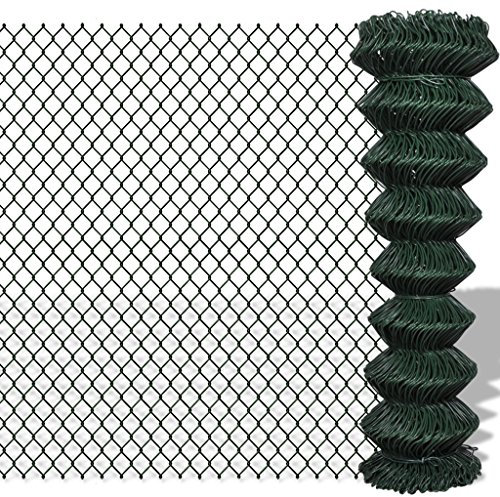 Festnight Grillage Vert Grillage Cloture Jardin en Acier et PVC 1,5 x 15 m
