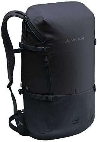 VAUDE Cityrucksack CityGo schwarz 30 L, wasserdichter Rucksack Damen & Herren, leichter Daypack für Städtetrips mit Laptop-Fach, Rolltop Rucksack ideal für den urbanen Alltag