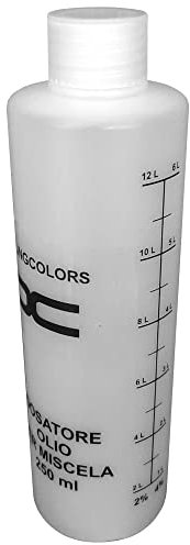 cyclingcolors Doseur Huile 250ml graduation 2% 2.5% 3% 4% 5% 6% Universel Bouchon Essence Moteur 2 Temps Bidon Mélange Essence Carburant pour Scooter Moto Mob Tondeuse Tronçonneuse Débroussailleuse