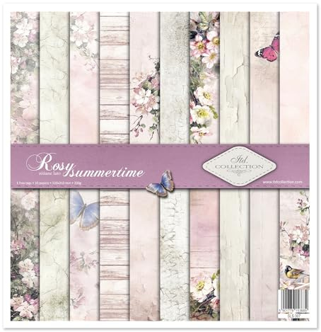 ITD Collection - Scrapbooking-paket 30 x 32 cm, scrapbooking-papper, dekorativt papper, decoupage, korttillverkning, pappersstorlek – 310 x 320 mm (SLS-007 -HS code 48025890)