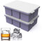 Mossime Eiswürfelform Silikon mit Deckel, Groß Eiswürfelbehälter 5 cm 6-Fach 2 Stück Eiswürfel Silikon Ice Cube Tray BPA Frei Eiswürfelformen für Cocktail, Whiskey, Tee, Kaffee