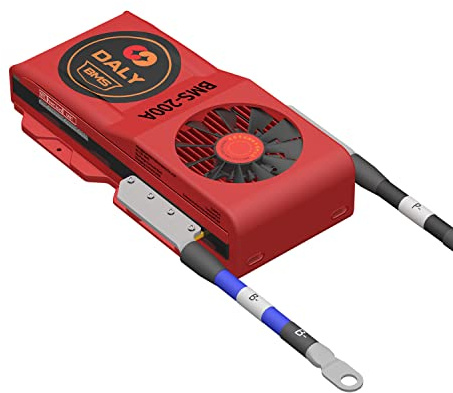 DALY Smart BMS LiFePo4 4S 12V 200A mit Lüfter, mit App zur Überwachung sichtbarer Daten, Bluetooth-Modul, UART-Kommunikation für die Verwaltung von 3,2-V-Lithiumbatterien