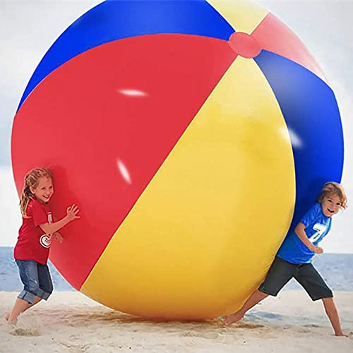 EUPXRHY Giant Beach Ball, Rainbow Inflatable Beach Ball Swimming Pool Balls 31.5in 39.4in 47.2in 51.2in 59.1in 70.9in 78.7in, Large Inflatable Football Beach Balls for Kids and Adults,200cm(78.7in)