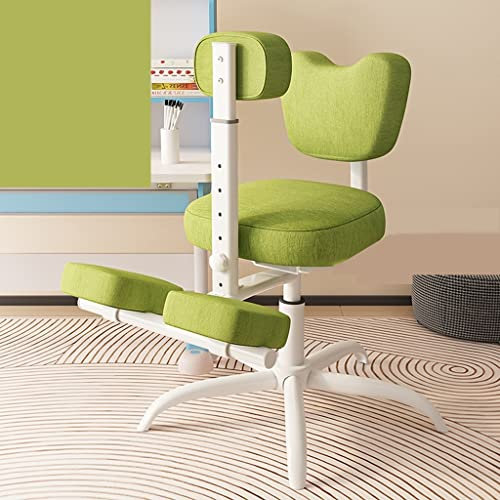 WAEYZ Einstellbare Hebe Kniend Stuhl, Student Verbessert und Korrigiert Haltung Stuhl, Ergonomische Sitzgelegenheiten, Brust Schutz Bar, Fünf Kralle Struktur Beinauflage (Color : Green)