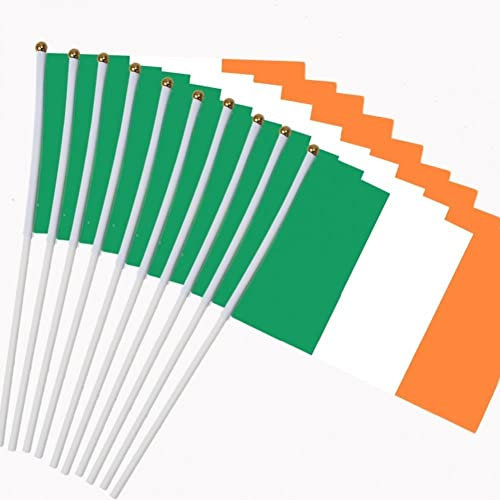 50 Pcs Irland Stick Flaghand Hand Wehne Irische Flaggen Plastikmasts Ländern Länder Fahnen Für Partydekorationen