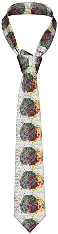 BONDIJ Brain Advantage Herren-Krawatte, Schlips Herren, Krawattenschal, formell, schmal, ideal für Hochzeiten, Dinner-Party, Abschlussball, Geschenke, Schwarz, Einheitsgröße