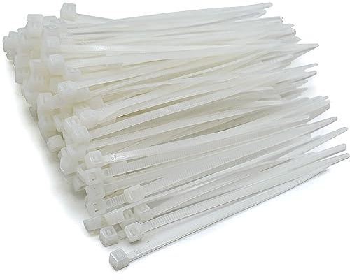 200 Stück Weiß Kabelbinder Klein 100 x 3.6 mm, MgcTolBox Mini Nylon Kabelbinder Transparent UV-Beständig | White Cable Ties Set für Kabelmanagement, Gartenarbeit, Draussen, Zäunen