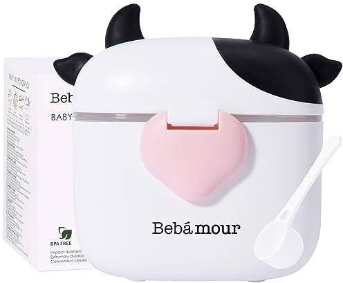 Bebamour Dispensador de fórmulas Dispensador portátil de leche en polvo para bebés Ollas Lindo Almacenamiento de alimentos Contenedor de refrigerios Contenedor,460ML,New Black