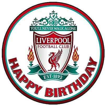 YummyArt Edible Cake Topper - edible cake decorations 20cm diameter edible cake toppers compatible with liverpool cake toppers and decorations edible football cake toppers edible