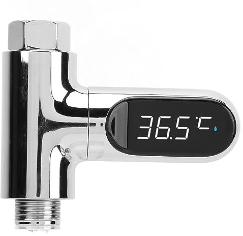 Asixxsix Termómetro de Ducha, 0~100 ℃ Termómetro de Agua de Baño para Bebés con Pantalla Giratoria de 360 ​​° Pantalla Digital LED Termómetro de Agua de Ducha para el Hogar Baño Cocina