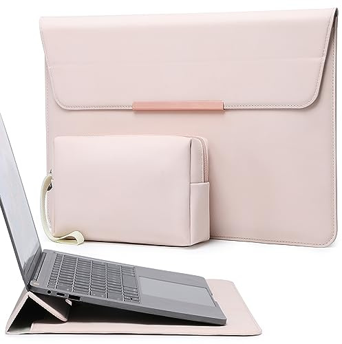 HYZUO 15 Inch Laptop Sleeve Bag Case with Stand Feature for MacBook Air 15 M5 A3448 M4 A3241 M3 A3114 M2 A2941 2026-2023, MacBook Pro 15, 15 Surface Laptop 7/6/5/4/3, Apricot(Smiley)