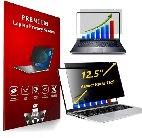 JiSiTeCai 12.5 Inch 16:9 Computer Privacy Screen Filter for Monitor - Privacy Shield and Anti-Glare Protector