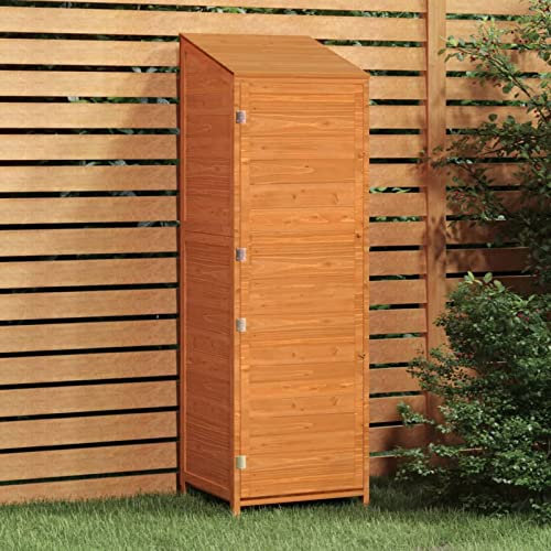 heybb Geräteschuppen Braun 55x52x174,5 cm Massivholz Tanne Kiefer Imprägniert Gartenschrank Holz Wetterfest
